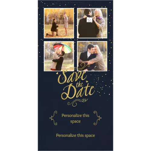 Save the Date Blue Gold P