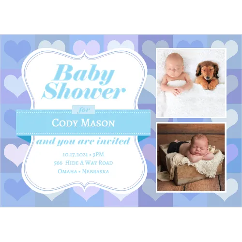 Baby Shower Hearts Boy