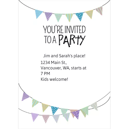 Party Invitation Flags